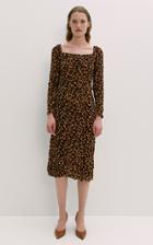 Moda Operandi By Malene Birger Amyna Ruched Leopard-print Muslin Midi Dress