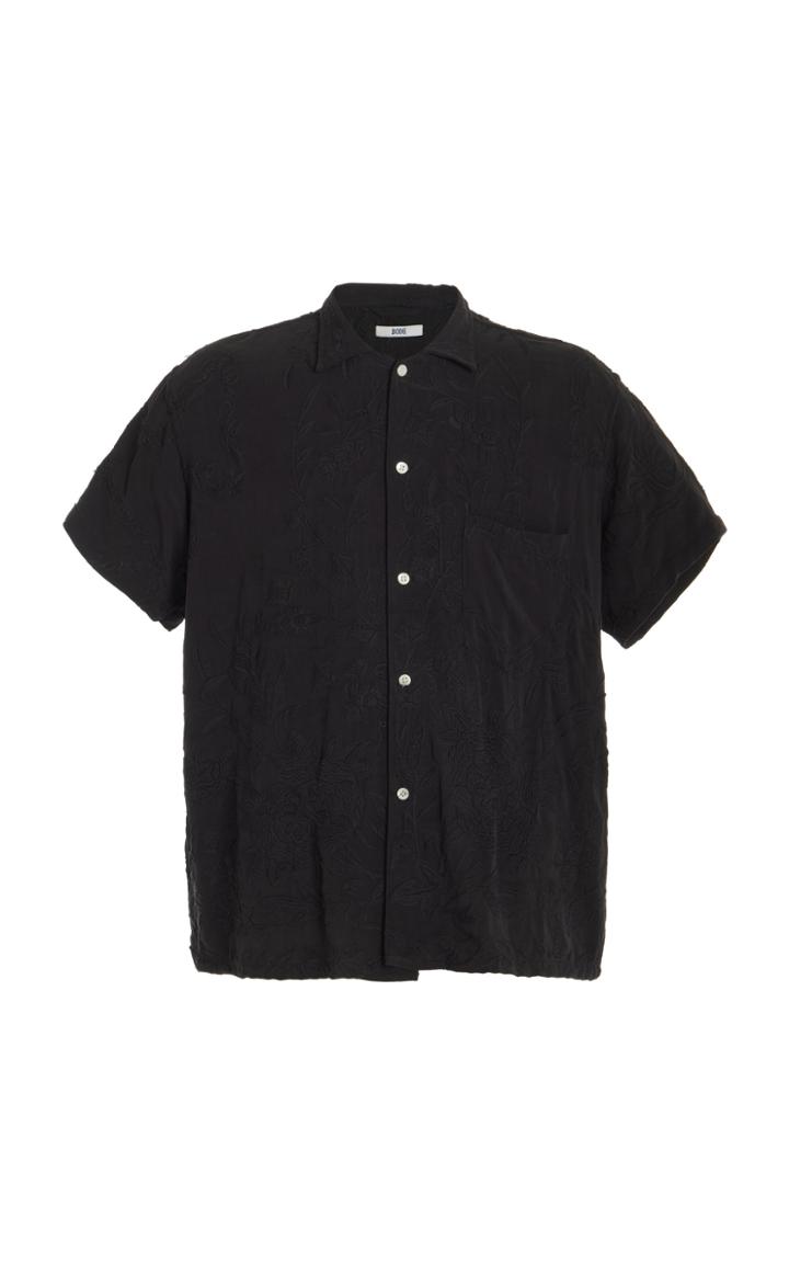 Moda Operandi Bode Floral Embroidered Bowling Shirt