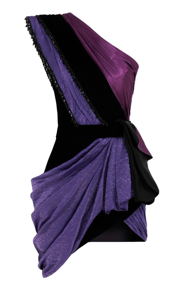 Moda Operandi Raisa Vanessa One-shoulder Satin Mini Dress