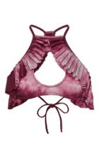 Made By Dawn Angel Ruffled Halter Neck Bikini Top