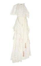 Zimmermann Bowerbird Lovers Lace-paneled Fil Coup Silk-blend Gown
