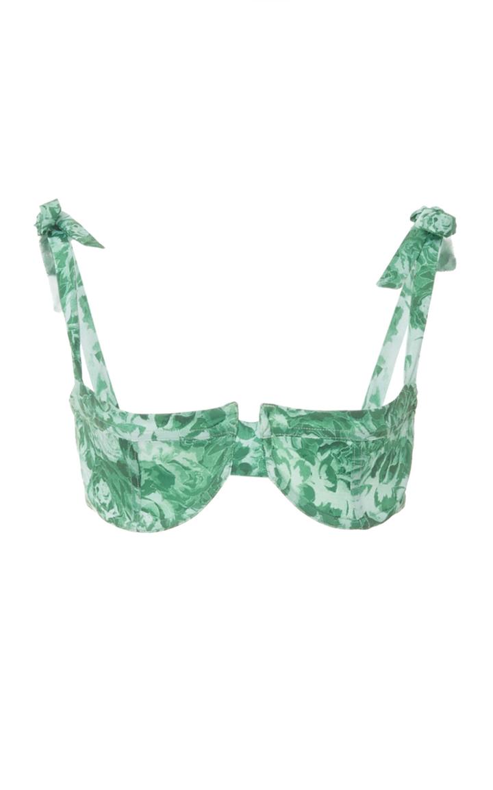 Ganni Recycled Fabric Printed Bikini Top