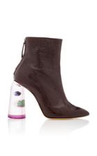 Ellery Patent Leather And Marbled Perspex Ankle Boots