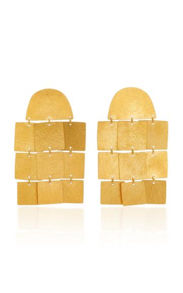 Annie Costello Brown Cubes Earrings