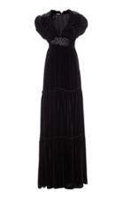 Amelia Toro Bead Embroidered Velvet Gown