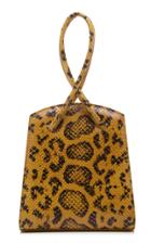 Little Liffner Twisted Leopard Embossed Leather Wristlet Bag