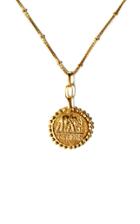 Moda Operandi Pamela Card Elephant Gallant Amulet 24k Gold-plated Necklace