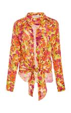Adriana Degreas Fruits Print Silk Blouse