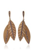 Madhuri Parson Peacock Feather Sapphire And Diamond Earrings