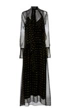 Petar Petrov Alisson Flocked Silk-tulle Midi Dress