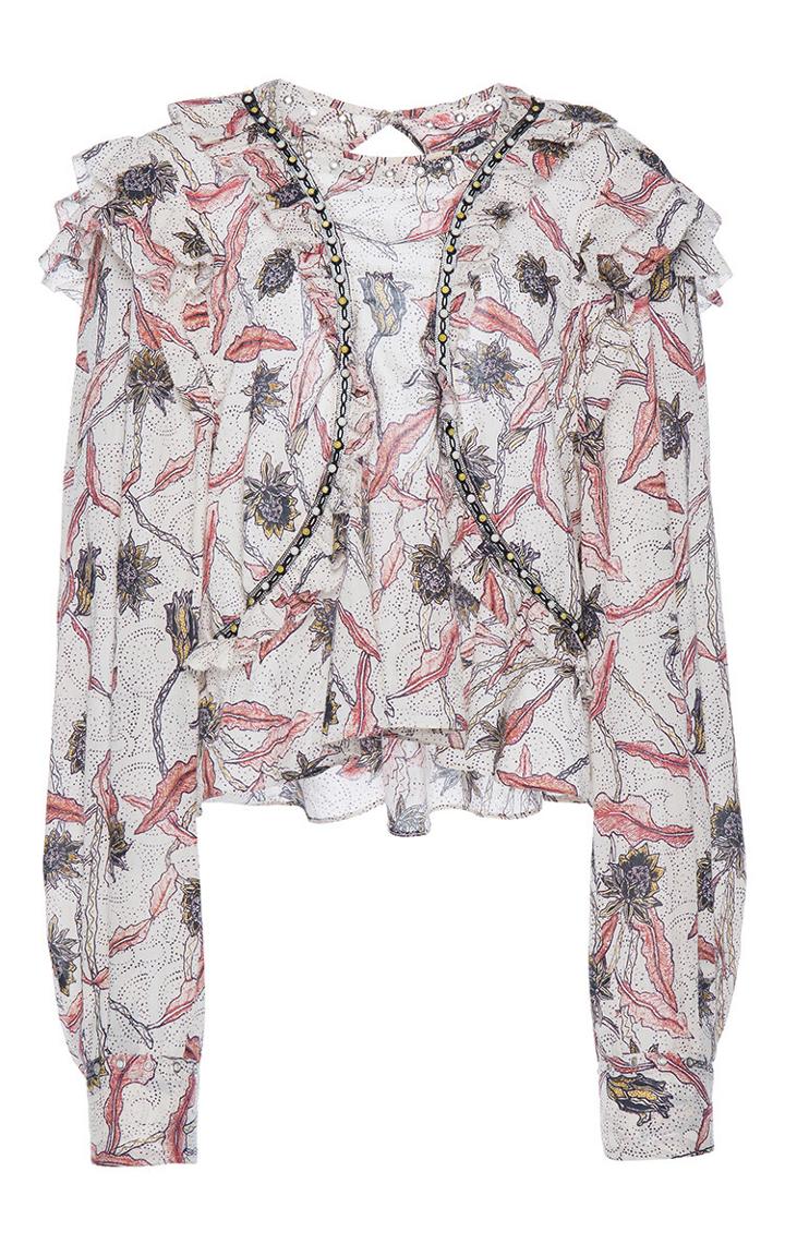 Isabel Marant Uster Cropped Long Sleeve Blouse