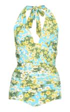 Dolce & Gabbana Floral-print Plunge One-piece Swimsuit