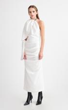 Aleksandre Akhalkatsishvili Cape Sleeve Chain Crepe Dress