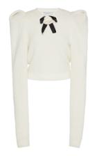 Philosophy Di Lorenzo Serafini Floral-appliqud Bow-embellished Cable-knit Sweater