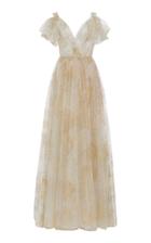 Moda Operandi Monique Lhuillier Cold-shoulder Sequined Tulle Gown Size: 4