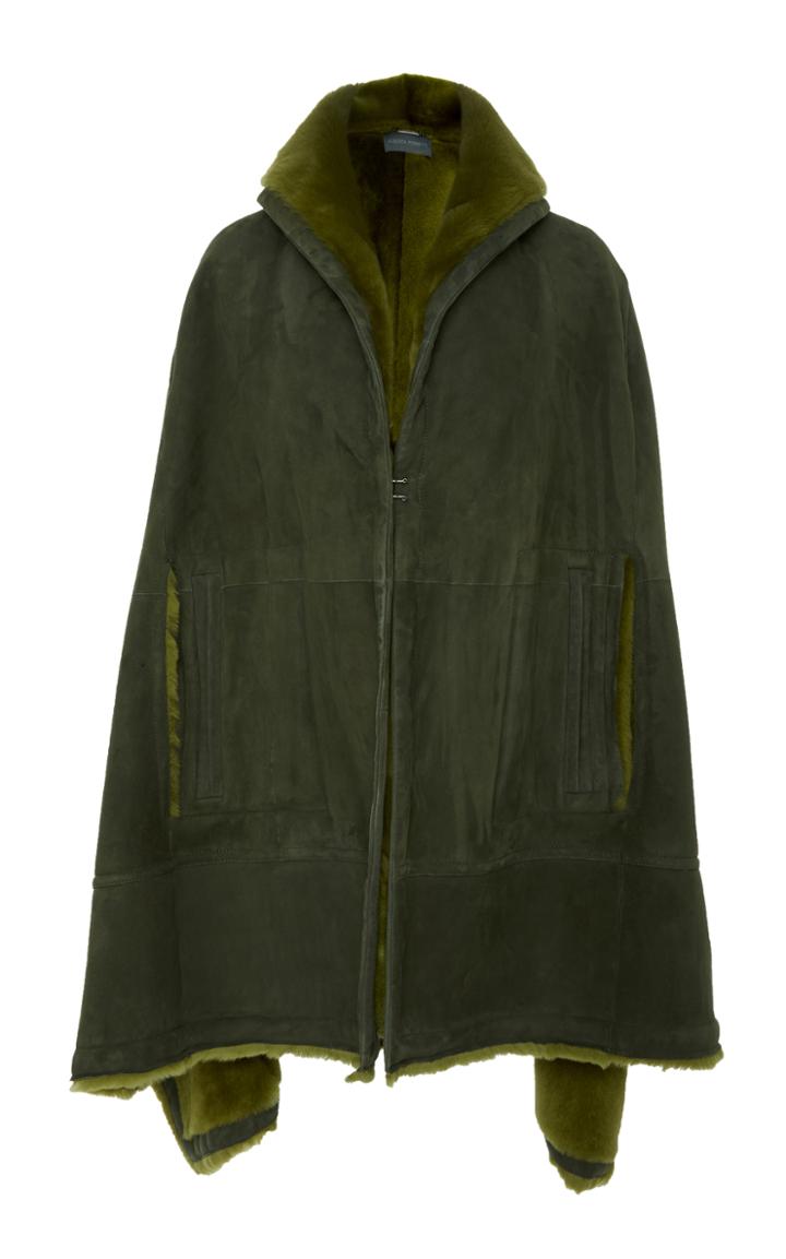 Alberta Ferretti Shearling Cape