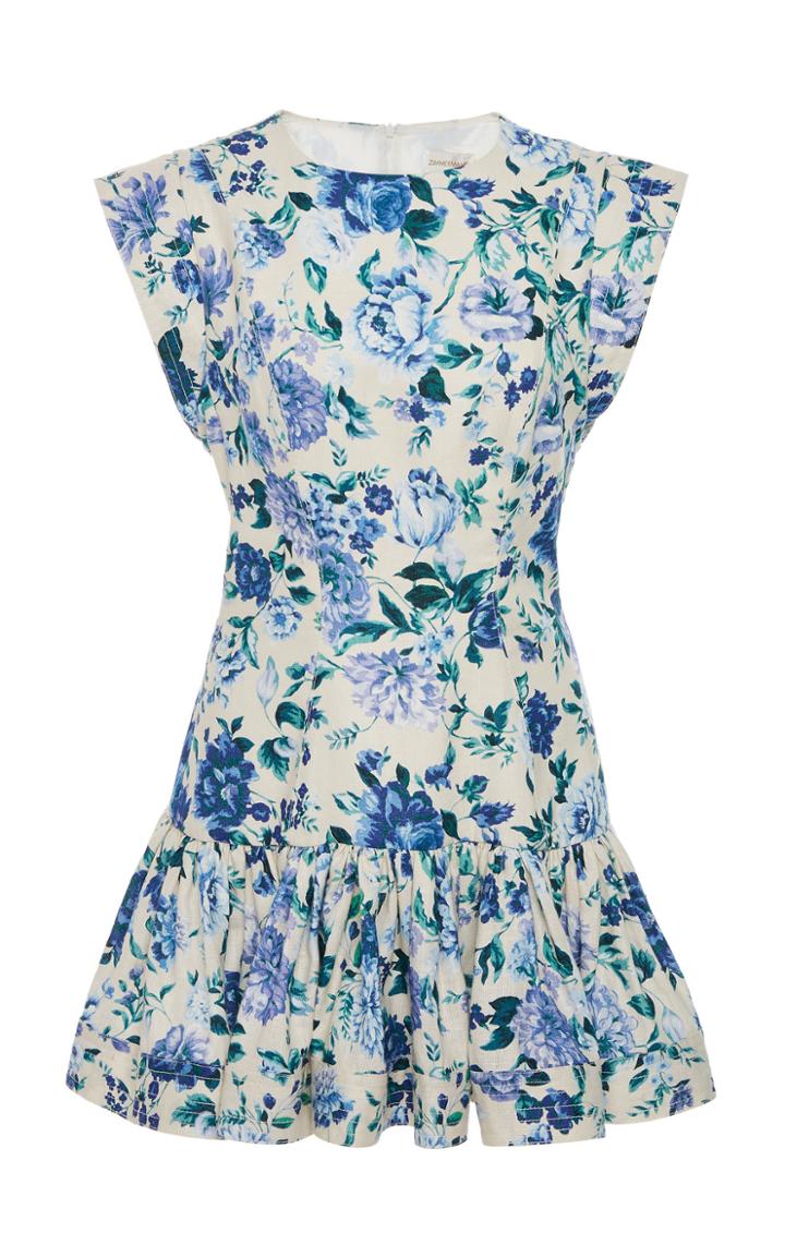 Zimmermann Moncur Flounce Linen Mini Dress
