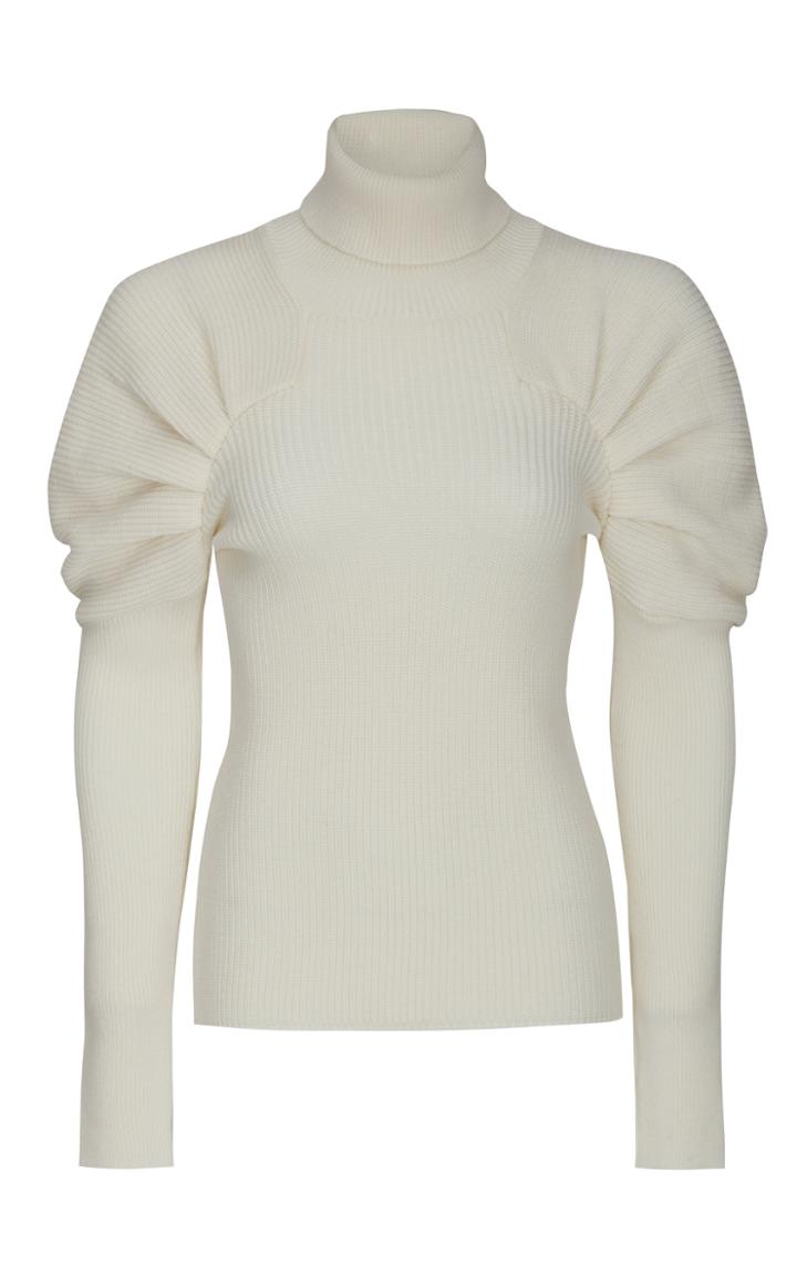 Moda Operandi Safiyaa Karine Paneled Merino Wool Turtleneck