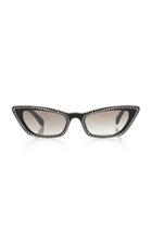 Miu Miu Cat-eye Frame Crystal-embellished Acetate Sunglasses