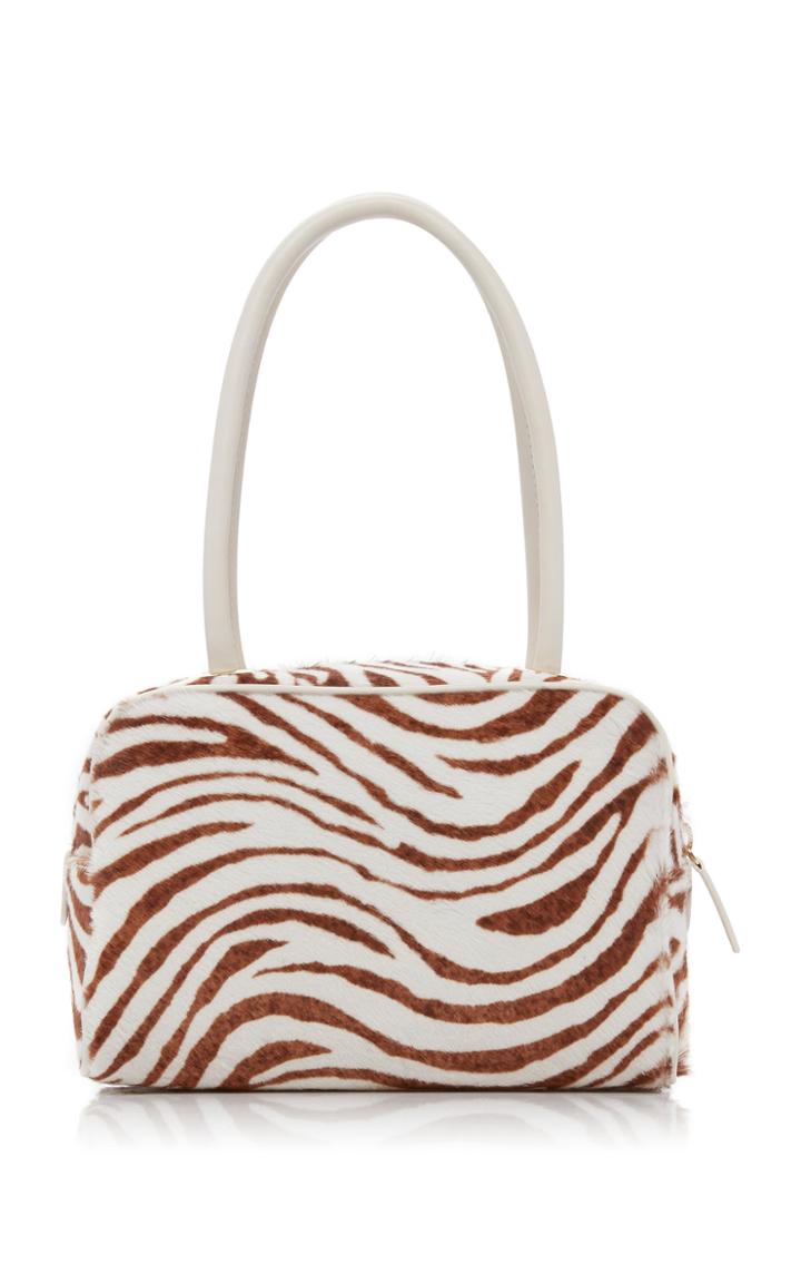 By Far Martin Zebra-print Calf-hair Leather Top Handle Bag