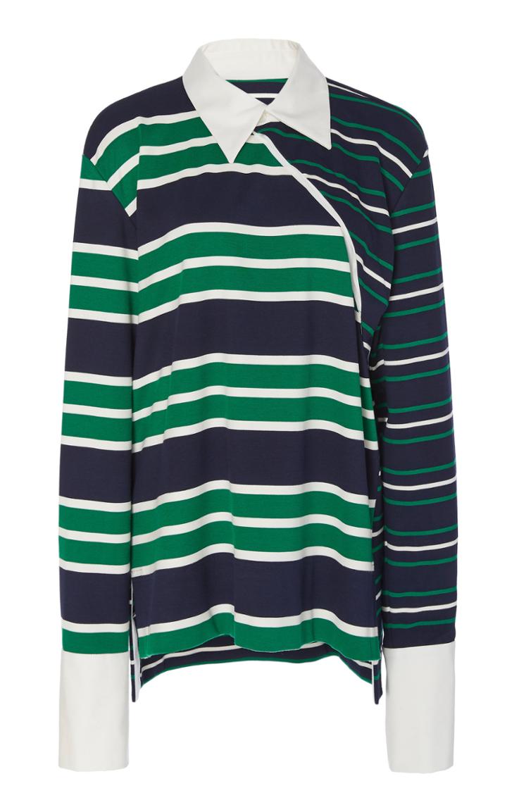 Monse Striped Twisted Rugby Top
