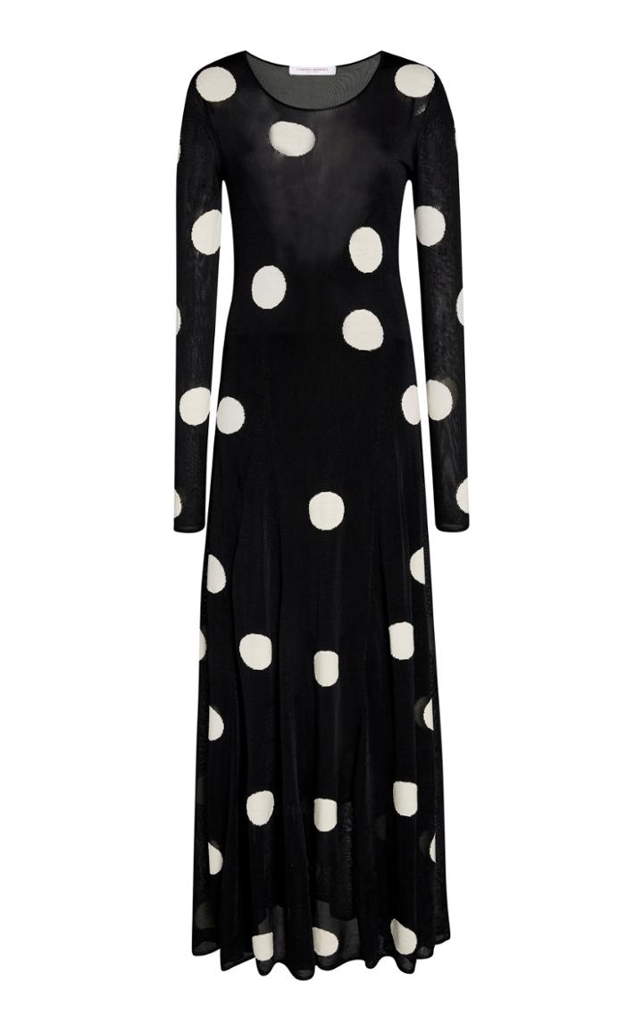 Carolina Herrera Polka-dot Chiffon Maxi Dress