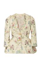 Brock Collection Floral Peplum Cotton Silk Jacket