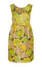 Michael Kors Collection Empire Waist Jeweled Brocade Dress