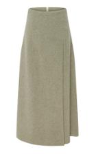 Moda Operandi Harris Tapper Inder Pleated Wool A-line Midi Skirt