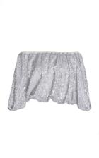 Huishan Zhang Jade Sequin Embroidered Cropped Blouse
