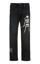 Lost Daze Skull-embroidered Straight-leg Jeans
