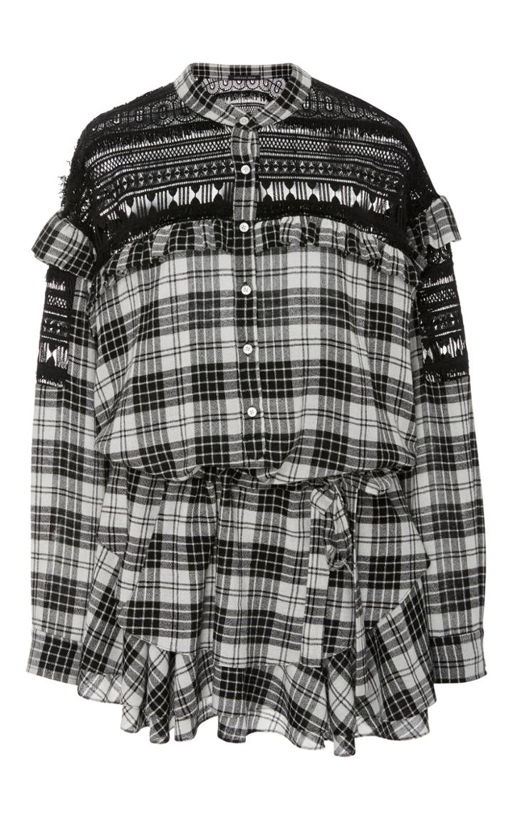 Marissa Webb Pailey Plaid & Lace Dress
