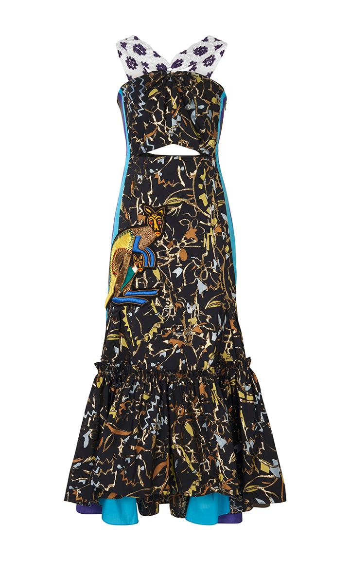 Peter Pilotto Taffeta Jacquard Macram Dress