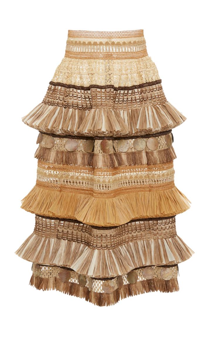 Moda Operandi Dolce & Gabbana Tiered Raffia Skirt Size: 38