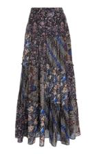 Ulla Johnson Aslila Tiered Cotton-silk Maxi Skirt