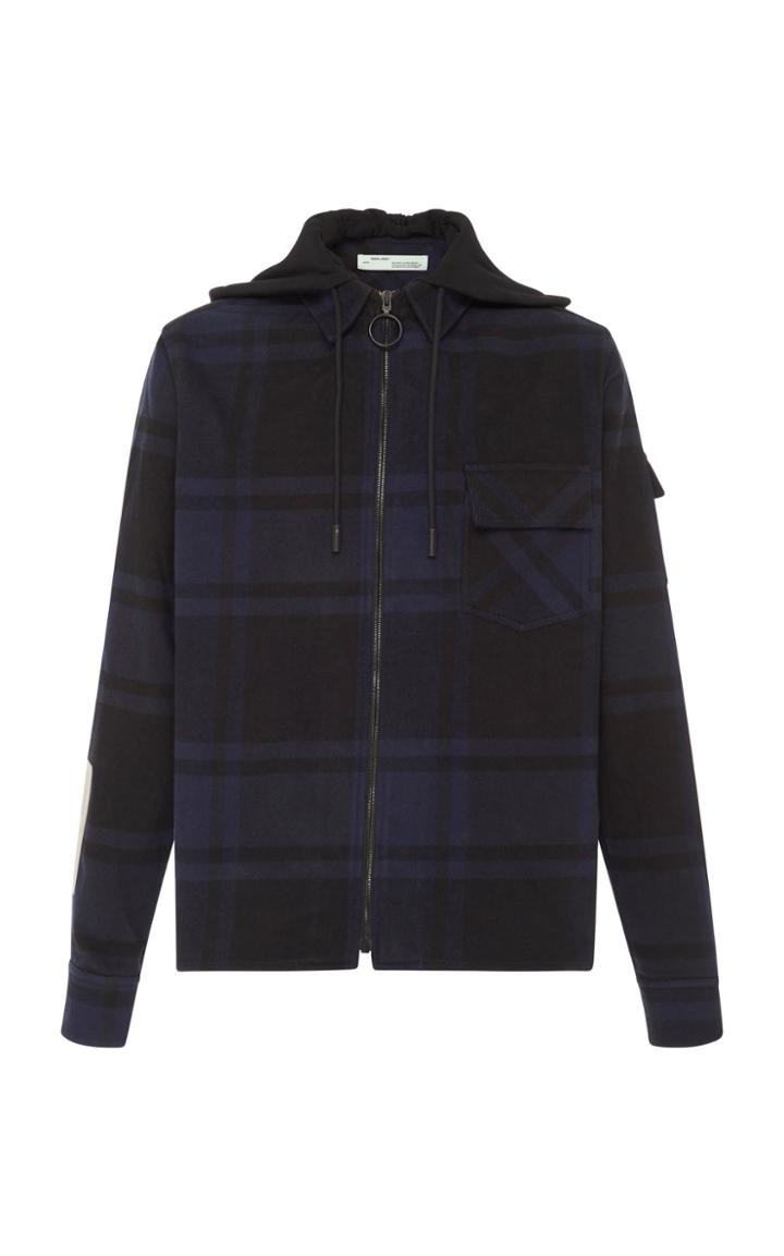 Off-white C/o Virgil Abloh Hooded Cotton-flannel Shirt