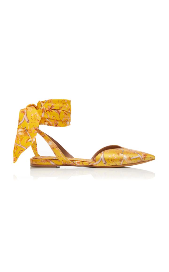 Tabitha Simmons X Johanna Ortiz Vera Printed Silk Satin Flats