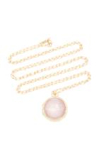 Monica Rich Kosann 18k Gold Rose Quartz And Mother Of Pearl Necklace