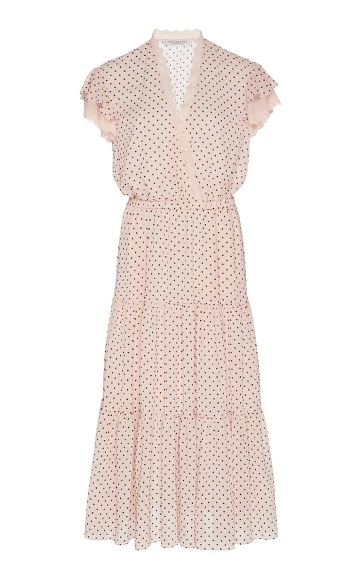 Philosophy Di Lorenzo Serafini Ruffle-accented Polka Dot Crepe De Chine Dress