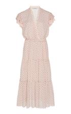 Philosophy Di Lorenzo Serafini Ruffle-accented Polka Dot Crepe De Chine Dress