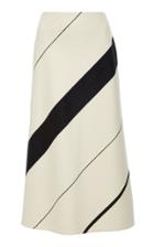 Narciso Rodriguez Irregular Stripe Wool A-line Skirt