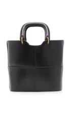 Staud Andy Lizard-effect Leather Tote
