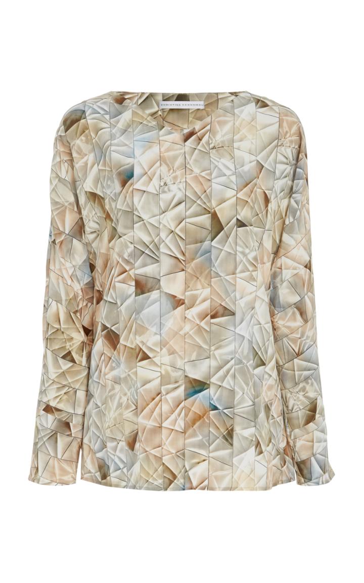 Christina Economou V-neck Long Sleeve Blouse