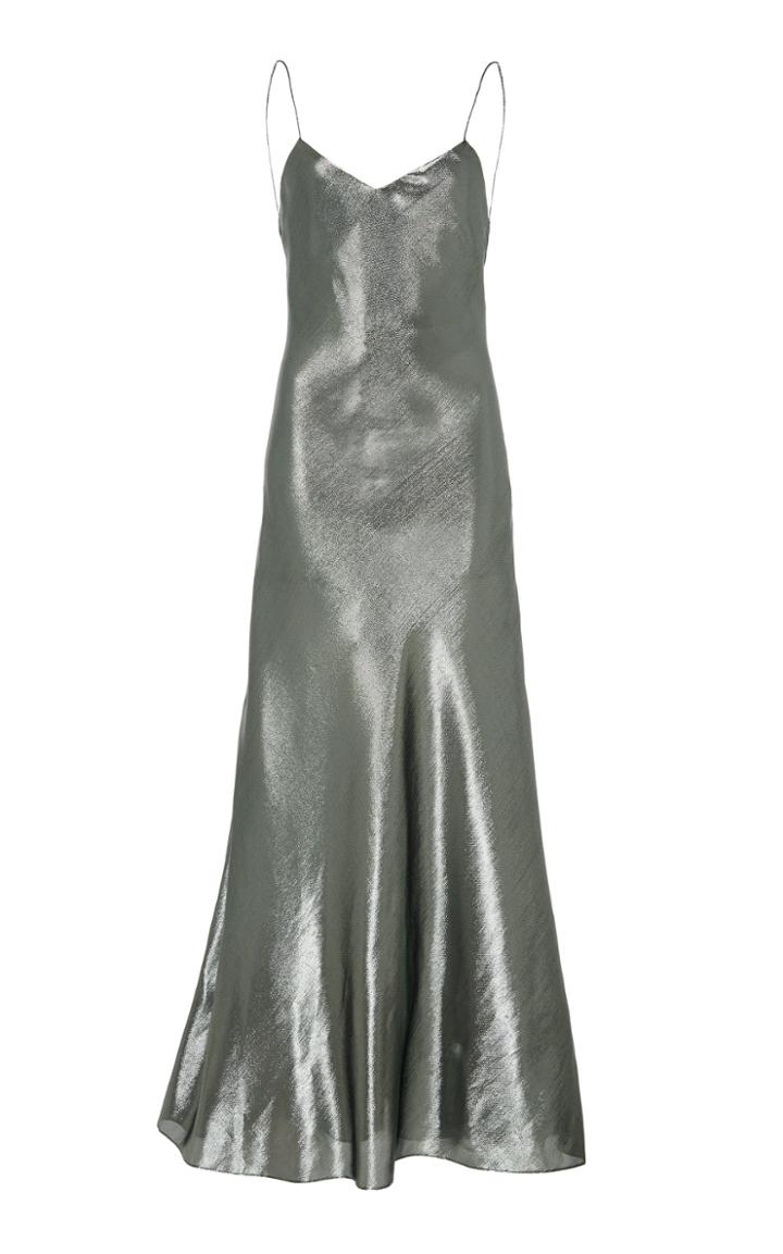 Blaz Milano Jalil Metallic Lam Midi Dress