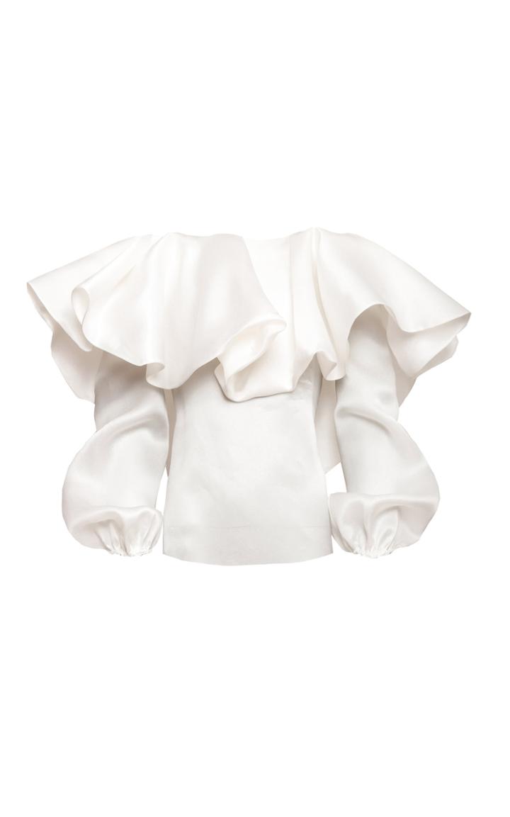 Alexandre Vauthier Ruffled Neckline Silk Blouse