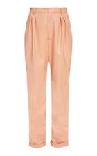 Lapointe Pleated Belted Faux Leather Tapered Pants