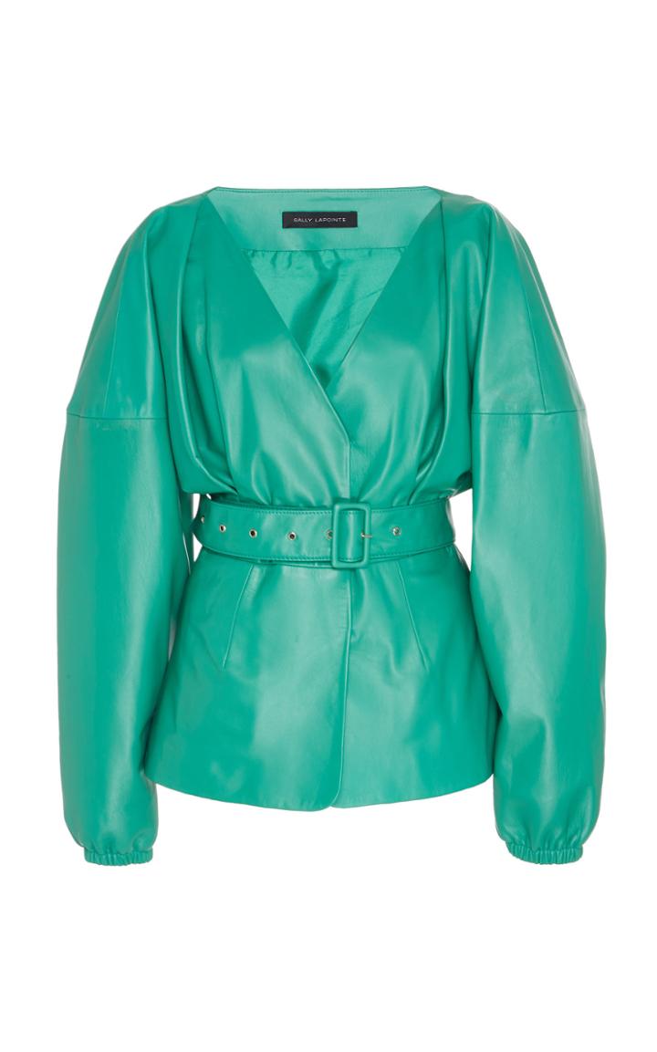 Moda Operandi Sally Lapointe Belt-accented Leather Blouse Size: S