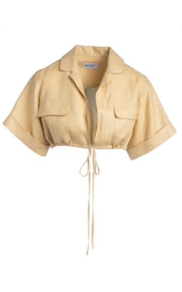 Moda Operandi Matthew Bruch Cropped Linen Safari Shirt