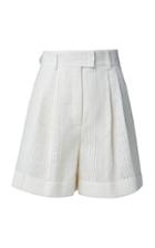 Moda Operandi Akris Firis Pleated Cotton-blend Shorts