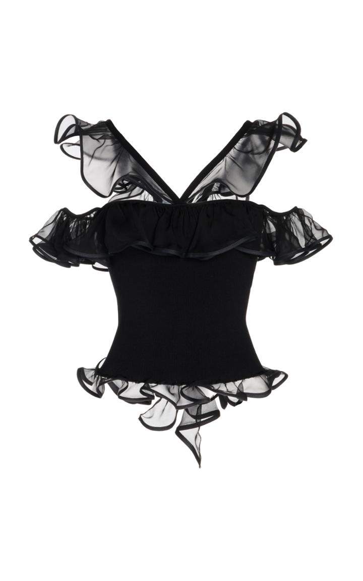 Moda Operandi Giambattista Valli Ruffle-trimmed Top